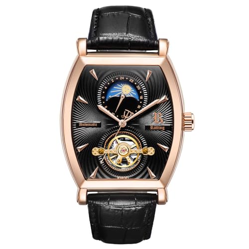 Rötting Design Herrenuhr Automatikuhr schwarzes Ziffernblatt Tag/Nacht Phasen Anzeige von Rötting Design