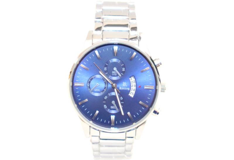 Rötting Design Quarzuhr Herrenuhr blaues Ziffernblatt Datumsanzeige in Chrono-Look Design, aus der Collection "Rötting", Handgelenkumfang 18 bis 22 cm wählbar von Rötting Design