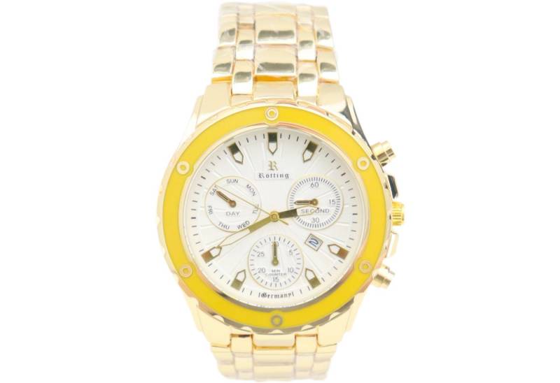 Rötting Design Quarzuhr Herrenuhr weißes Ziffernblatt in Chrono-Look Design Datumsanzeige, aus der Collection "Rötting", Armbandumfang 18 bis 24 cm wählbar von Rötting Design