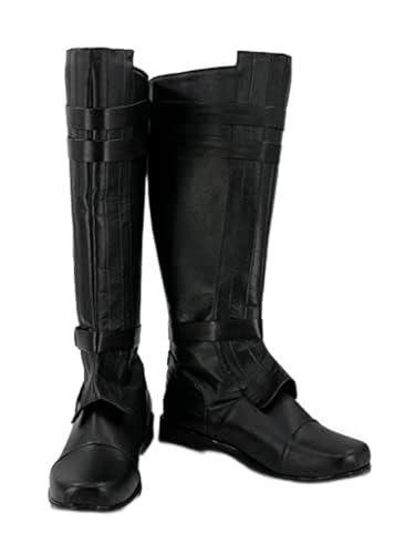 Roeutoo Anakin Skywalker Kostüm Stiefel Erwachsene Herren Force Knight Anakin Cosplay Schwarz Stiefel Schuhe Halloween Zubehör, Schwarz, 44.5 EU von Roeutoo