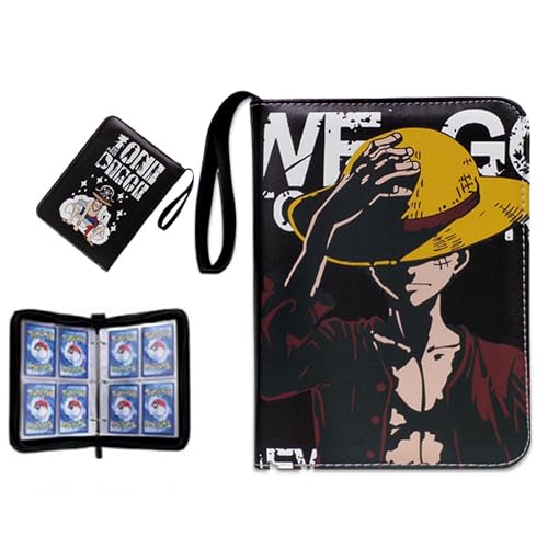 Roffatide 4 Pocket Binder Karten mit 50 abnehmbaren doppelseitigen Seiten Blätter Trading Card Binder hält bis zu 400 Karten Taschen Reißverschluss Album für Jungen Mädchen B von Roffatide