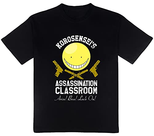 Roffatide Anime Assassination Classroom 100% Baumwolle T-Shirt für Männer Bedrucktes Rundhals-T-Shirt Kurzarm-T-Shirt Schwarz XXL von Roffatide