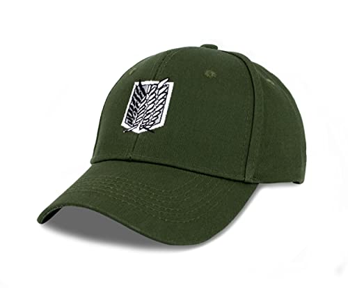 Roffatide Anime Baseballmütze Baumwolle Bestickte Baumwolle Gebogene Krempe Hut Verstellbarer Golf-Sonnenhut Grün von Roffatide