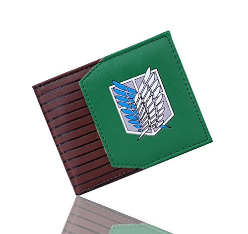 Roffatide Anime Wings of Freedom Kurze Brieftaschen für Männer Schlankes Portemonnaie aus Kunstleder Geldbörse mit Kartenhalter von Roffatide