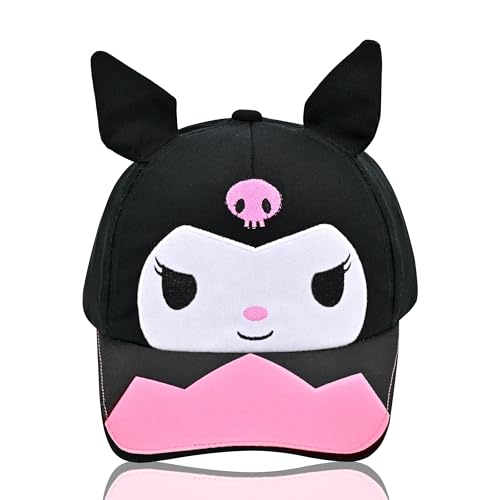 Roffatide Anime Cartoon böses Kaninchen Kaninchen Baseballmütze einstellbar niedlich Bestickt kleine Baseballmütze Golf gebogen Low Profile Hut rosa/schwarz von Roffatide