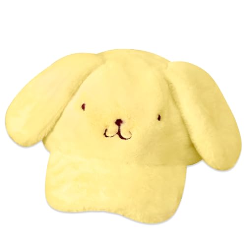 Roffatide Anime Cartoon Pompom Purin Plüsch Baseballmütze Einstellbare Niedliche Stickerei Baseballmütze für Frauen Männer Bedruckte Baumwolle Dad Hat Gelb von Roffatide