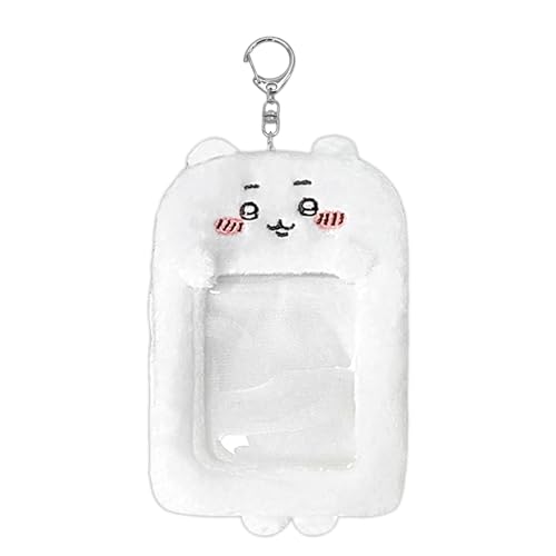 Roffatide Anime Chiikawa Mädchen Frauen Plüsch Fotokarte Halter mit Schlüsselbund Nette Cartoon Fotokarte Halter ID Kreditkarten Schutz Stainery A von Roffatide