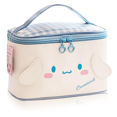 Roffatide Anime Cinnamorol Kosmetiktasche für Frauen Wasserdichte Kuromi Make-up Tasche Reise Organizer Fall Melodie Aufbewahrungstasche Medium Weiß von Roffatide