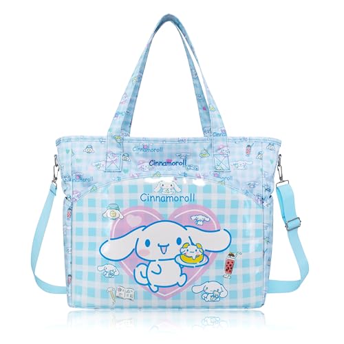 Roffatide Anime Cinnamoroll 14.5L Duffle-Reisetasche Wasserdichte Weekender Tasche Carry On Tote Bags für Frauen Niedlicher Sport Turnbeutel Übernachtungstasche Gepäcktasche Blau von Roffatide