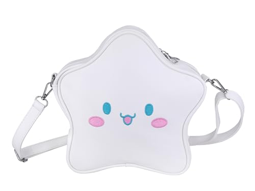 Roffatide Anime Cinnamoroll Cartoon Five-Pointed Star Crossbody Bag Kawaii Lolita JK Frau Schultertasche Canvas Satchel Messenger Bag Sling Bag von Roffatide