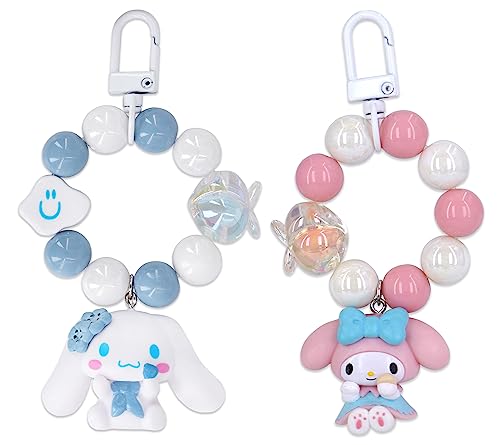 Roffatide Anime Cinnamoroll Keychain Kawaii Melody Cartoon Figur Schlüsselanhänger Tasche Anhänger für Frauen Adorable Kuromi Keychains Zubehör Auto Charms Schlüsselanhänger Schlüssel Geldbeutel von Roffatide