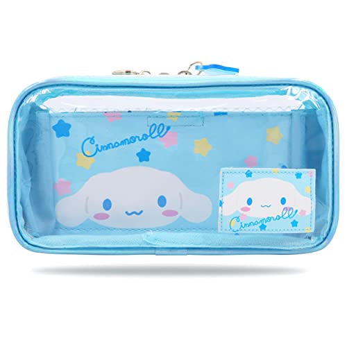 Roffatide Anime Cinnamoroll Klare Kosmetiktasche Blau Wasserdichtes Kosmetiketui Holographisches PVC Kulturbeutel Reisepackungstasche für Mädchen von Roffatide