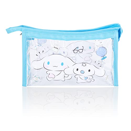 Roffatide Anime Cinnamoroll Klare Kosmetiktasche Wasserdichtes Kosmetiketui PVC Kulturbeutel Reise-Reißverschluss-Etui Packtasche für Frauen Blau von Roffatide