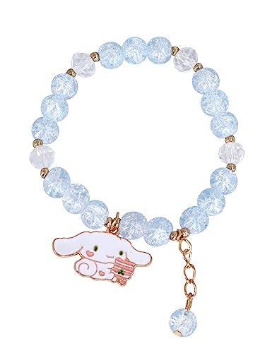 Roffatide Anime Cinnamoroll Kristall Perlen Armband Kawaii Kuromi Perlen Armbänder Set niedlich Cartoon elastische Perlen Armbänder Anime-Schmuck für Mädchen Frauen Bff Freundschaft Geschenk von Roffatide