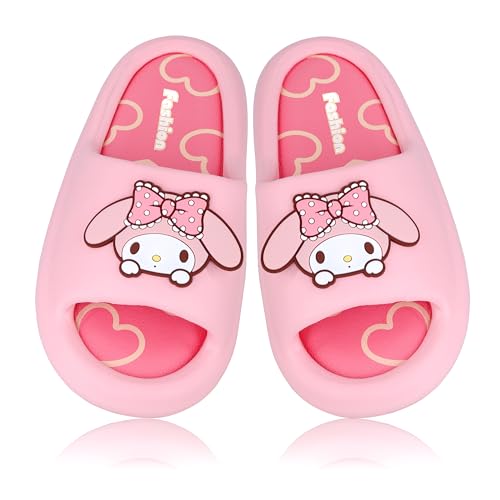Roffatide Anime Cinnamoroll My Melody Kuromi Pantoffeln für Frauen Rutschfeste Badesandalen Kuh Druck Gummipantoffeln Hausschuhe Rosa 37/38 von Roffatide