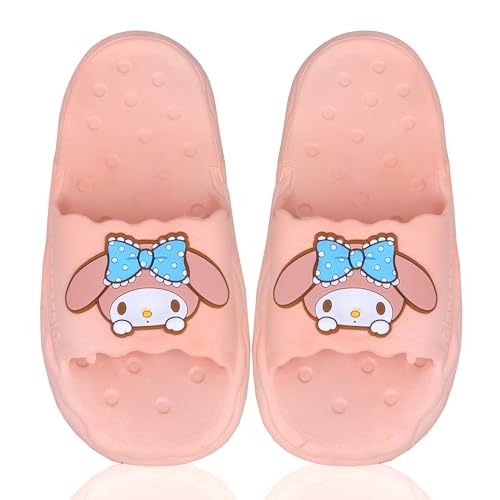 Roffatide Anime Cinnamoroll My Melody Kuromi Slides für Mädchen Hausschuhe Rutschfeste Badesandalen Gummipantoffeln Rosa 35/36 von Roffatide