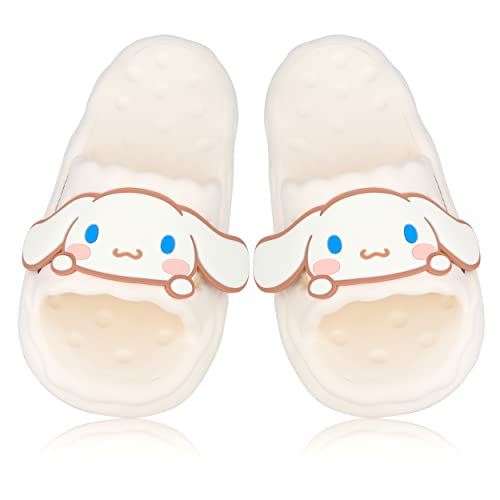 Roffatide Anime Cinnamoroll My Melody Kuromi Slides für Mädchen Hausschuhe Rutschfeste Badesandalen Gummipantoffeln Weiß 35/36 von Roffatide