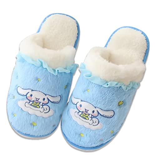 Roffatide Anime Cinnamoroll Nette Plüsch Open Back Floor Hausschuhe Innenschuhe Fuzzy Hausschuhe mit Gummisohle für Frauen von Roffatide