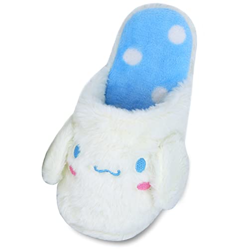 Roffatide Anime Cinnamoroll Weiße Fuzzy-Hausschuhe Haus Hausschuhe mit offener Rückseite Geschlossene Schaumhausschuhe mit Gummisohle für Mädchen Einheitsgröße von Roffatide