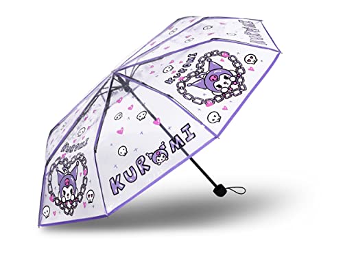 Roffatide Anime Cute Clear Bubble Umbrella 8 RIBS Umbrellas Folding Travel Umbrella Windproof Waterproof Light Protection Umbrella Transparent Clear Rain Umbrellas Purple von Roffatide