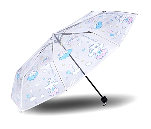 Roffatide Anime Cute Dog Clear Bubble Umbrella 8 RIBS Umbrellas Folding Travel Umbrella Windproof Waterproof Light Protection Umbrella Transparent Clear Rain Umbrellas White von Roffatide