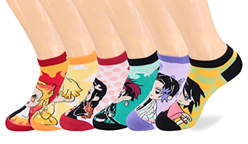 Roffatide Anime Ankle Socks 6 Pairs Low Cut Socks Cosplay No Show Socks Für Frauen Männer von Roffatide