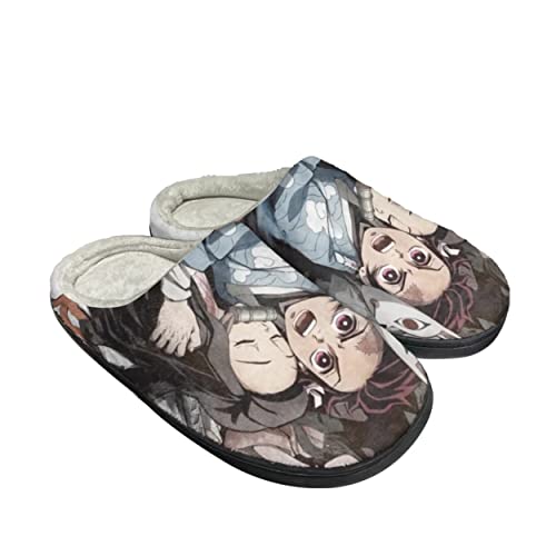 Roffatide Anime Dämon Slayer Fuzzy Hausschuhe Kamado Tanjirou Kamado Nezuko Closed Toe Open Back mit Gummisohle Haus Hausschuhe rutschfeste Indoor Plüsch Schuhe für Frauen Roffatide Anime Dämon Slayer Fuzzy Hausschuhe Kamado Tanjirou Kamado Nezuko Closed Toe Open Back mit Gummisohle Haus Hausschuhe rutschfeste Indoor Plüsch Schuhe für Frauen von Roffatide