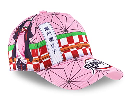 Roffatide Anime Dämonentöter Baseballmütze mit Kamado Tanjirou Kamado Nezuko bedruckt Verstellbare Vatermütze aus Baumwolle von Roffatide