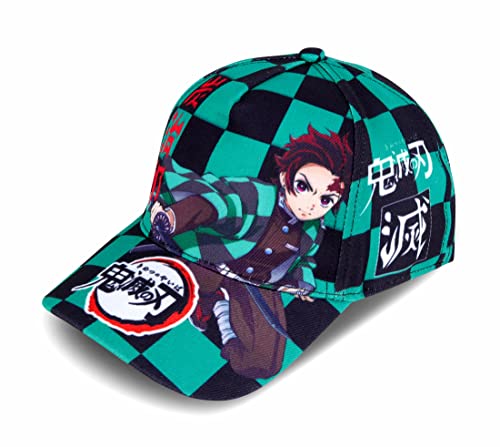 Roffatide Anime Demon Slayer Baseballmütze mit Hauptcharakter Kamado Tanjirou Bedruckt Einstellbare Baumwolle Dad Hat Einheitsgröße von Roffatide