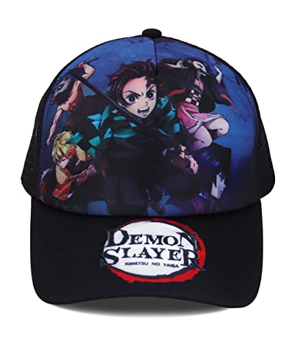 Roffatide Anime Demon Slayer Baseballmütze mit Hauptcharakter Kamado Tanjirou bedruckt Verstellbare Baumwolle Mesh Back Dad Hat von Roffatide