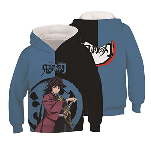 Roffatide Anime Demon Slayer Herren Damen Langarm Printed Crop Hoodies Sport Cosplay Pullover Tops von Roffatide