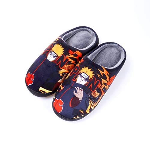 Roffatide Anime Fuzzy Pain Hausschuhe Geschlossene Zehe offen zurück Hausschuhe mit Gummisohle Hausschuhe rutschfest Indoor Plüsch Schuhe für Frauen Männer Euro 46-47 von Roffatide