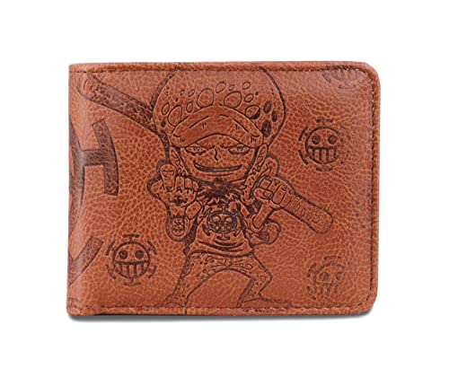 Roffatide Anime Geldbörsen Schlanke Geldbörse aus Kunstleder Kurze Zweifach Gefaltete Brieftasche Kartenhalter Braun B von Roffatide