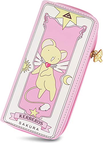 Roffatide Anime Cardcaptor Sakura Geldbörsen für Frauen Mädchen Kunstleder Rosa Lange Geldbörse Damen Geldbörse Rosa A von Roffatide