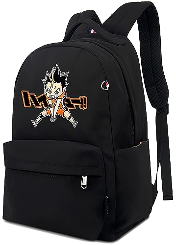 Roffatide Anime Haikyuu!!! Yu Nishinoya Rucksack für Frauen Mann gedruckt Laptop Rucksack leichtes Nylon Karasuno Daypack Travel Backpack Schwarz von Roffatide