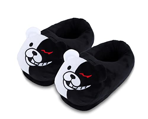 Roffatide Anime Hausschuhe für Danganronpa Monokuma Geschlossene Hausschuhe mit Gummisohle Plüsch Slip-On Fuzzy Hausschuhe Einheitsgröße von Roffatide