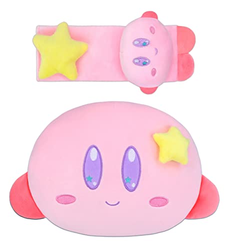 Roffatide Anime Kirby 1 Pcs Auto Nackenkissen Plüsch Auto Kopf Hals 1 PCS Schulter Pad Sicherheitsgurt Abdeckung Protektor Rest Kissen für Stühle, Liegestühle, Fahrsitze von Roffatide