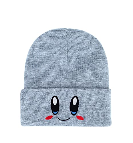 Roffatide Anime Skull Caps für Damen Herren Bestickter Totenkopf-Hut Beanie Mütze Winter Strickmütze Grau von Roffatide