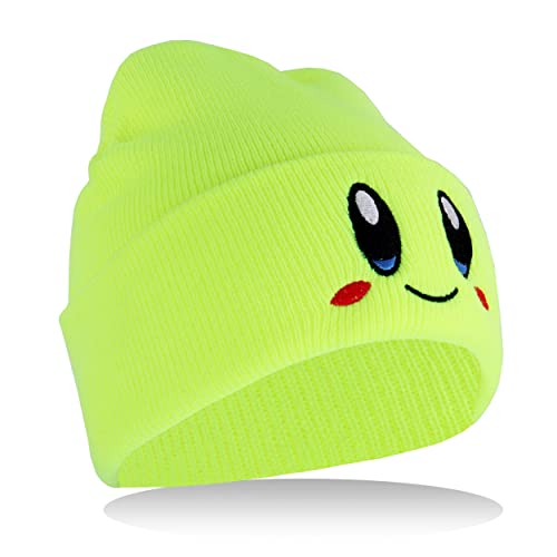 Roffatide Anime Skull Caps für Damen Herren Bestickter Totenkopf-Hut Beanie Mütze Winter Strickmütze Grün von Roffatide
