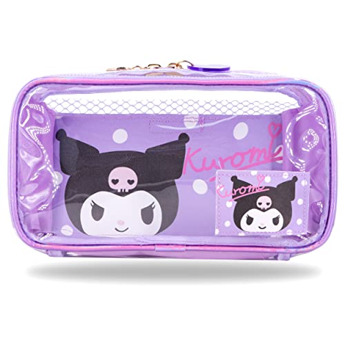 Roffatide Anime Kuromi Clear Makeup Tasche lila wasserdicht Kosmetikkoffer holographische PVC Kulturbeutel Reisen Packtasche für Mädchen von Roffatide