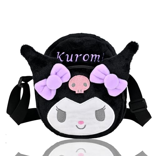 Roffatide Anime Kuromi Crossbody Tasche Cartoon Plüsch Mini Umhängetasche Flauschige Crossbody-Telefonhandtasche Unterarmtasche Top-Griff Handtasche Schwarz Roffatide Anime Kuromi Crossbody Tasche Cartoon Plüsch Mini Umhängetasche Flauschige Crossbody-Telefonhandtasche Unterarmtasche Top-Griff Handtasche Schwarz von Roffatide