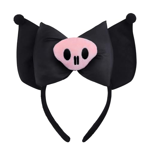 Roffatide Anime Kuromi Haarnadel Ohr Plüsch Haarband Mädchen Kawaii Kostüm Halloween Weihnachten Urlaub Party Geburtstag Geschenk Schwarz von Roffatide