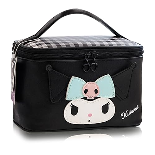 Roffatide Anime Kuromi Kosmetiktasche für Frauen wasserdichte Kuromi Make-up Tasche Reise Organizer Fall Melodie Aufbewahrungstasche Medium Schwarz von Roffatide