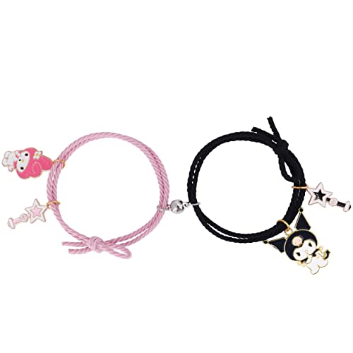 Roffatide Anime Magnetische Paare Armbänder gegenseitige Anziehung Armbänder Freundschaft Elastische Haarbinder Seil Einstellbare Armband Set Geschenke für Freund Freundin Beste Freundin von Roffatide