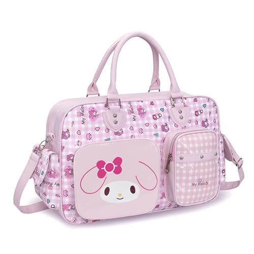 Roffatide Anime Melody 17.5L Duffel-Reisetasche für Frauen Niedlicher Sport Turnbeutel Weekender Tragetasche Umhängetasche Wasserdichtes Workout Yoga Tasche Übernachtungstasche Rosa von Roffatide