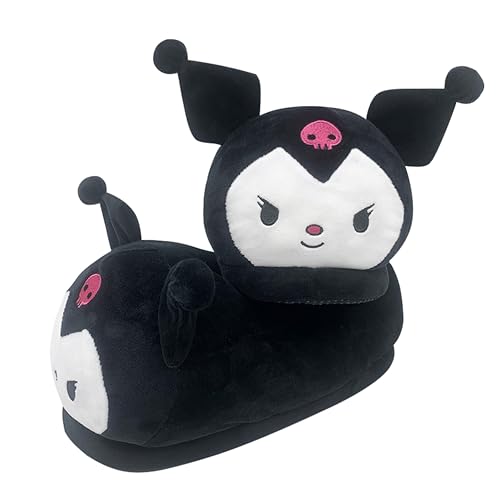 Roffatide Anime Melody Fuzzy Slippers Kuromi Hausschuhe Geschlossener Zeh Offener Rücken Schaumstoff Hausschuhe mit Gummisohle für Frauen Mann Einheitsgröße Schwarz Roffatide Anime Melody Fuzzy Slippers Kuromi Hausschuhe Geschlossener Zeh Offener Rücken Schaumstoff Hausschuhe mit Gummisohle für Frauen Mann Einheitsgröße Schwarz von Roffatide