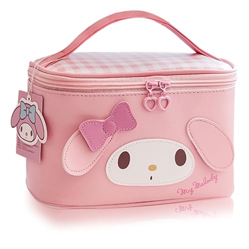 Roffatide Anime Melody Kosmetiktasche für Frauen wasserdichte Kuromi Make-up Tasche Reise Organizer Fall Melody Aufbewahrungstasche Medium Pink von Roffatide
