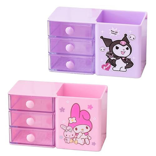 Roffatide Anime Melody Kuromi Desktop Schreibtisch Bürobedarf Container Stift Halter für Schreibtisch Nette Bleistift Cup Topf Make-up Pinsel Halter Mini Box von Roffatide