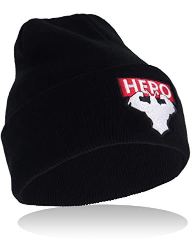 Roffatide Anime Gefesselte Schädelkappen Unisex bestickter Totenkopf-Hut Beanie Mütze Winter Strickmütze Schwarz von Roffatide