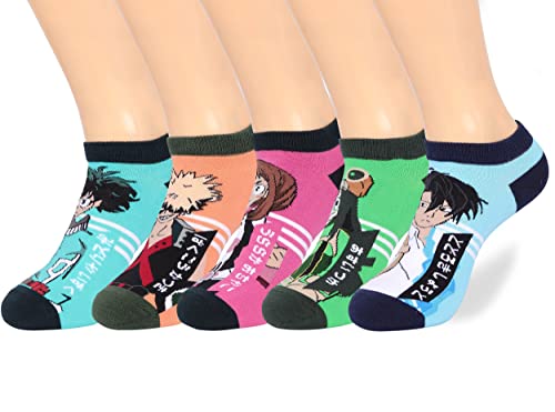 Roffatide Anime Ankle Socks 5 Paare Low Cut Socks Cosplay No Show Socken Für Frauen Männer von Roffatide